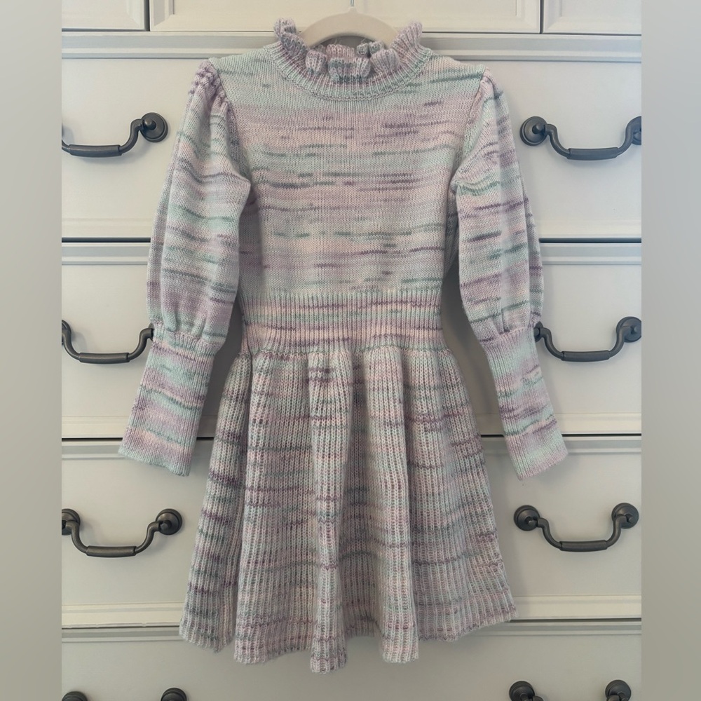 EUC Janie and Jack Toddler Girl Pastel Sweater Dress Size 3T
